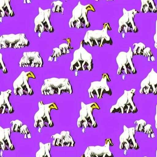 Lavender and goats in space pattern