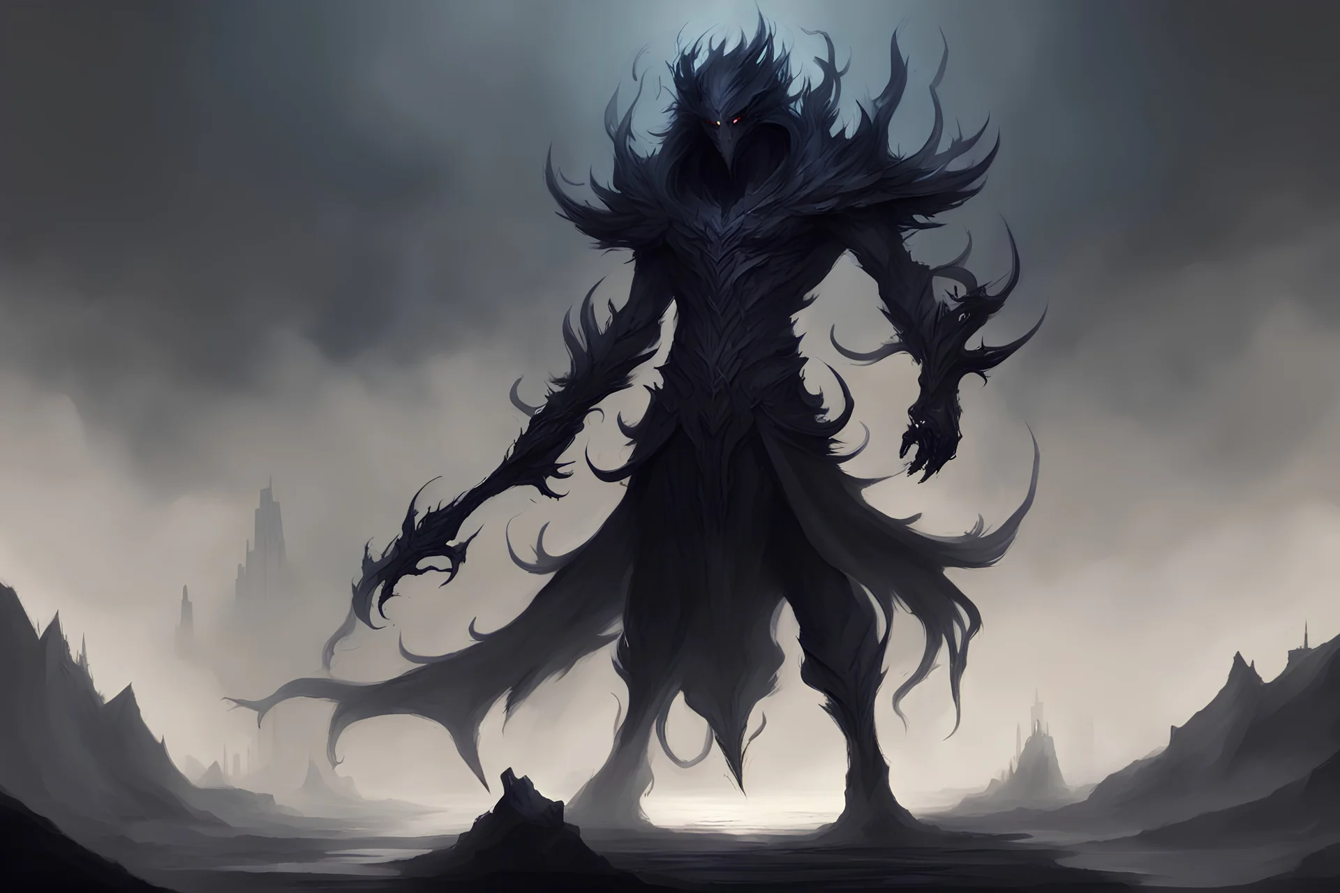 fantasy concept art, shadow-god