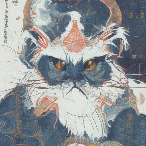 Ukiyo-e Style ,cute cat