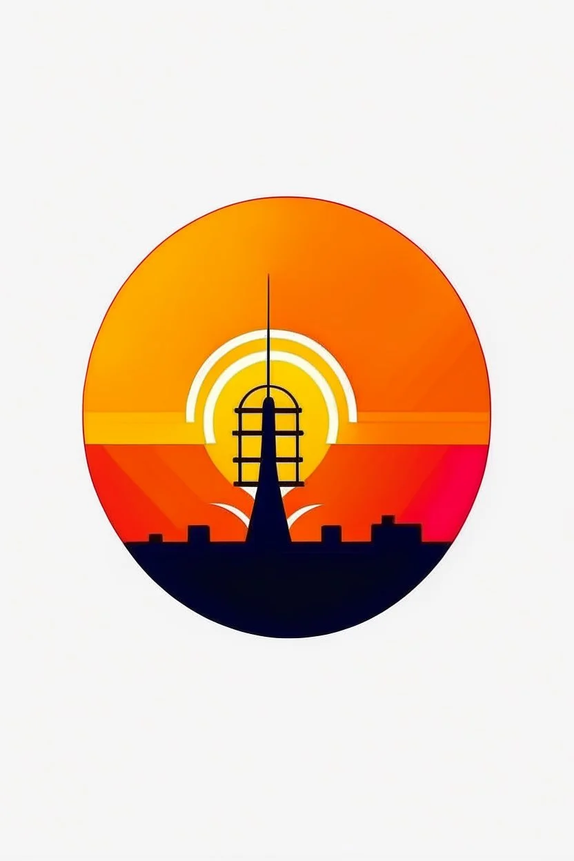 logo for a telecom company with the backround of a sunset