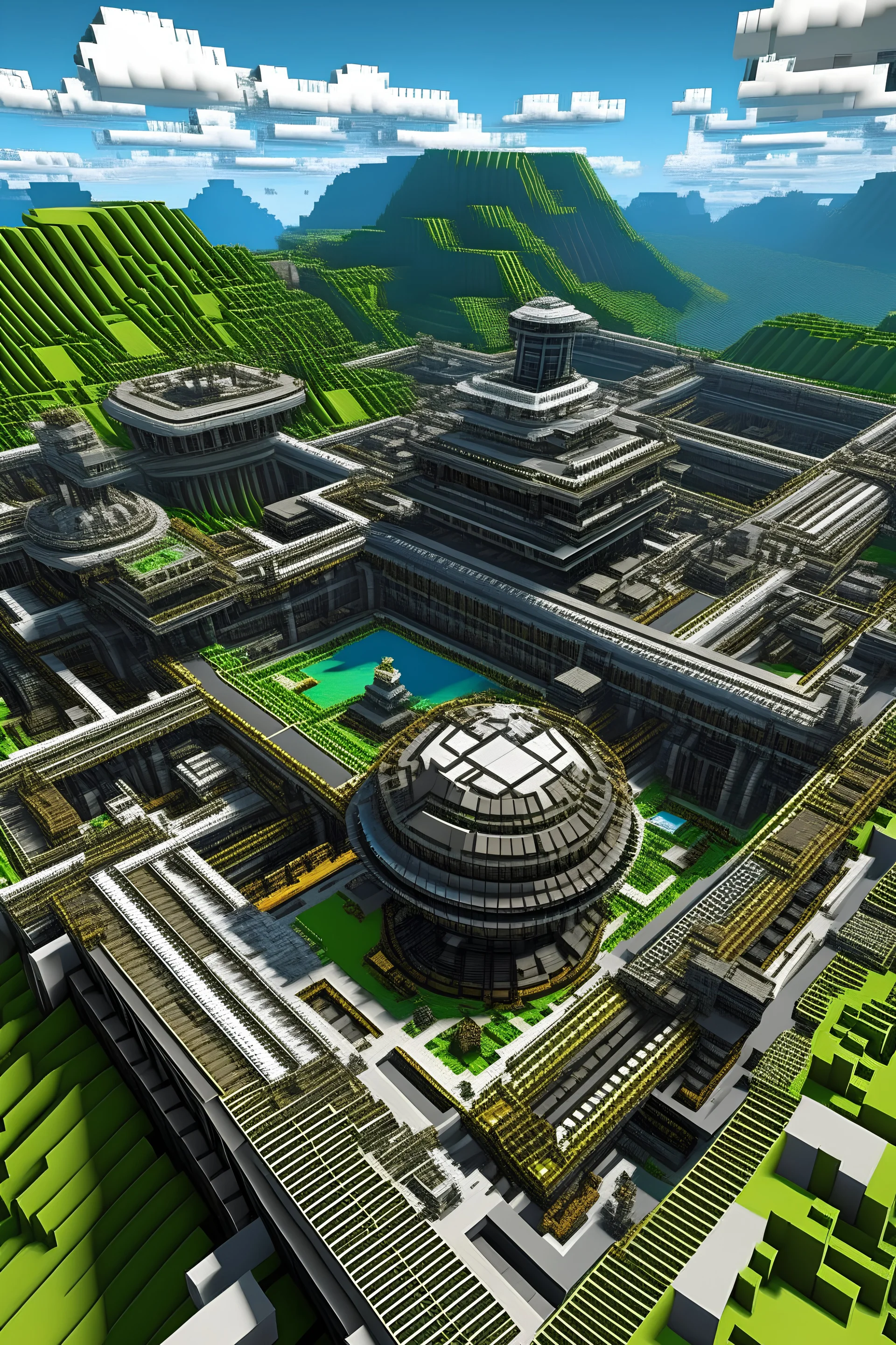 a flying minecraft base industry