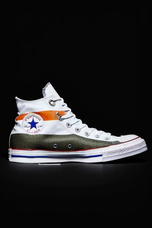 A converse sneaker with India's flag printed on the material