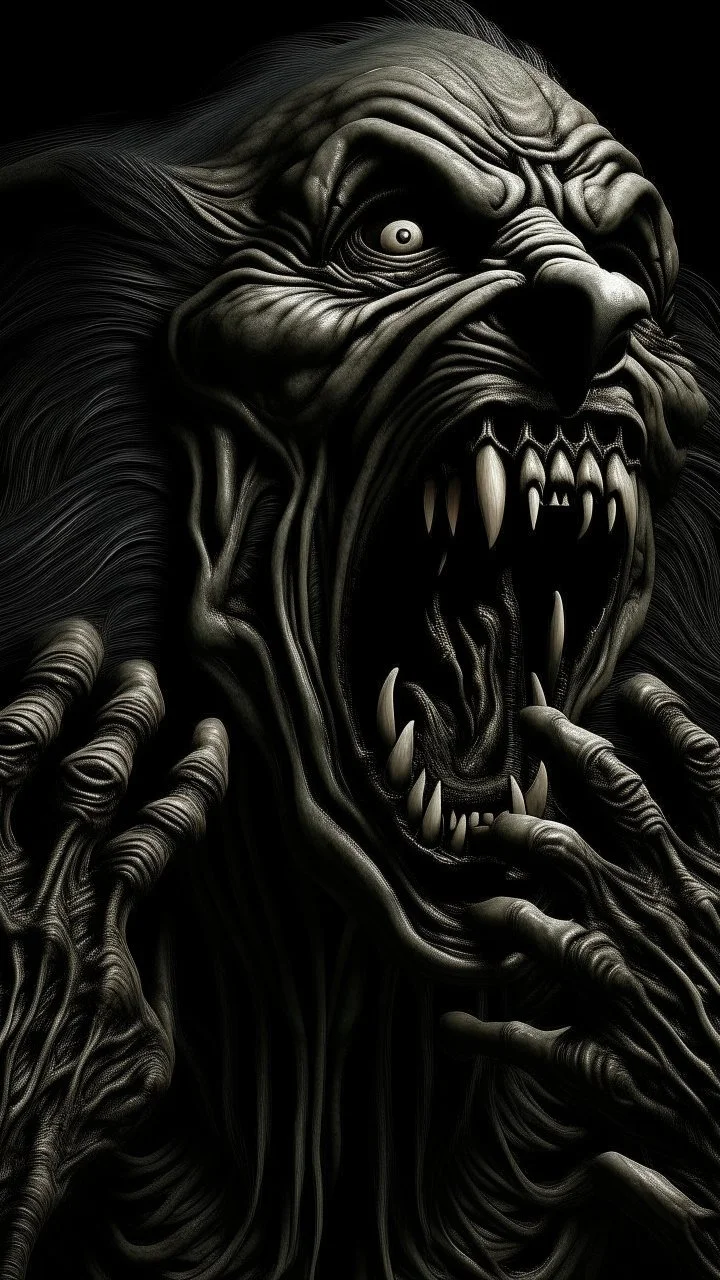 The wolf man Howling in giger style