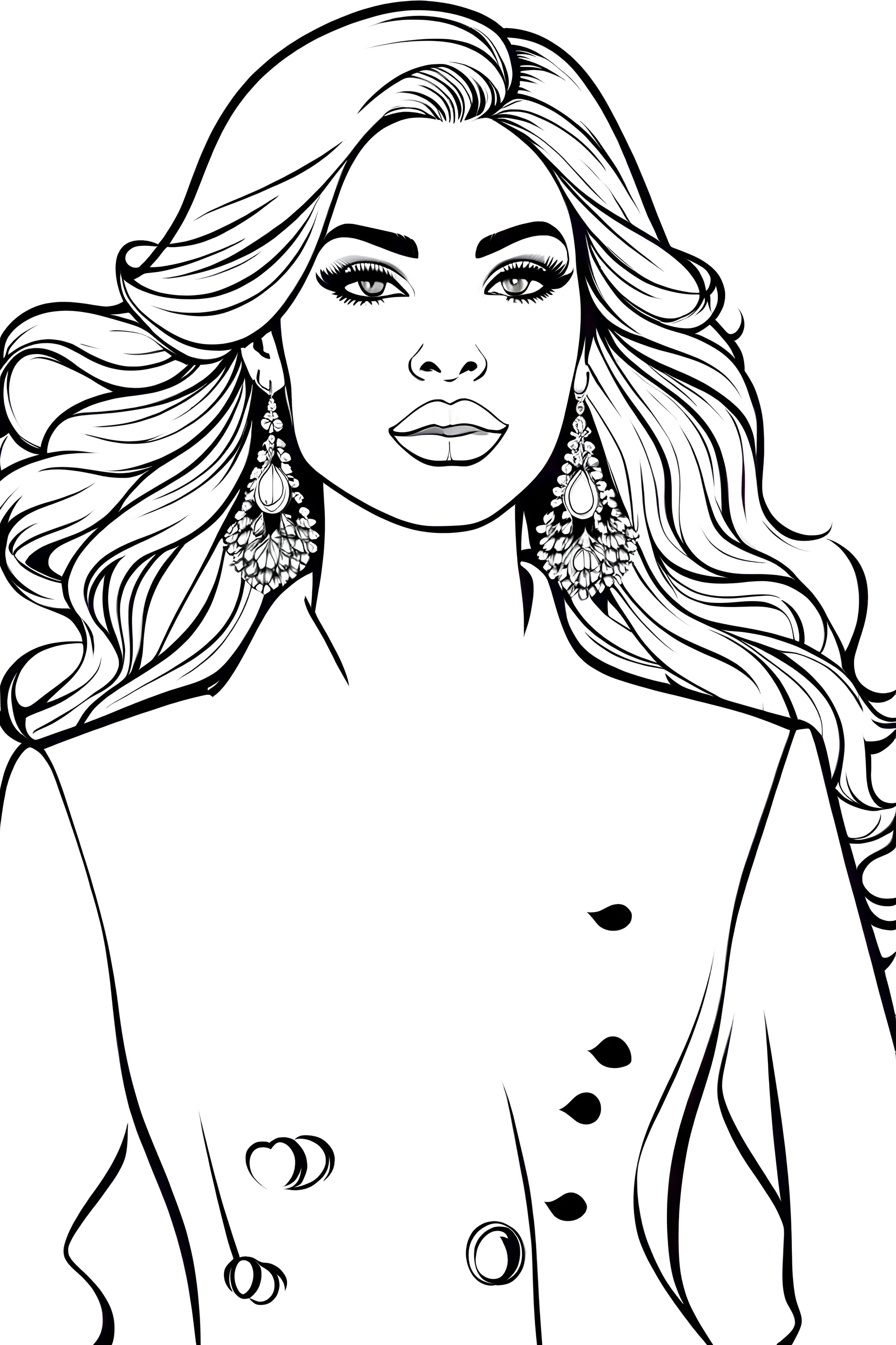 Coloring page of a elegant fashion model black woman wearing suit office, dynamic poses, full body portrait, thick and clean lines, clean details, ar 2:3, no-color, coloring page style, no-turban, coloring page style, non background, non color, non shading, no-grayscale, coloring page for adults