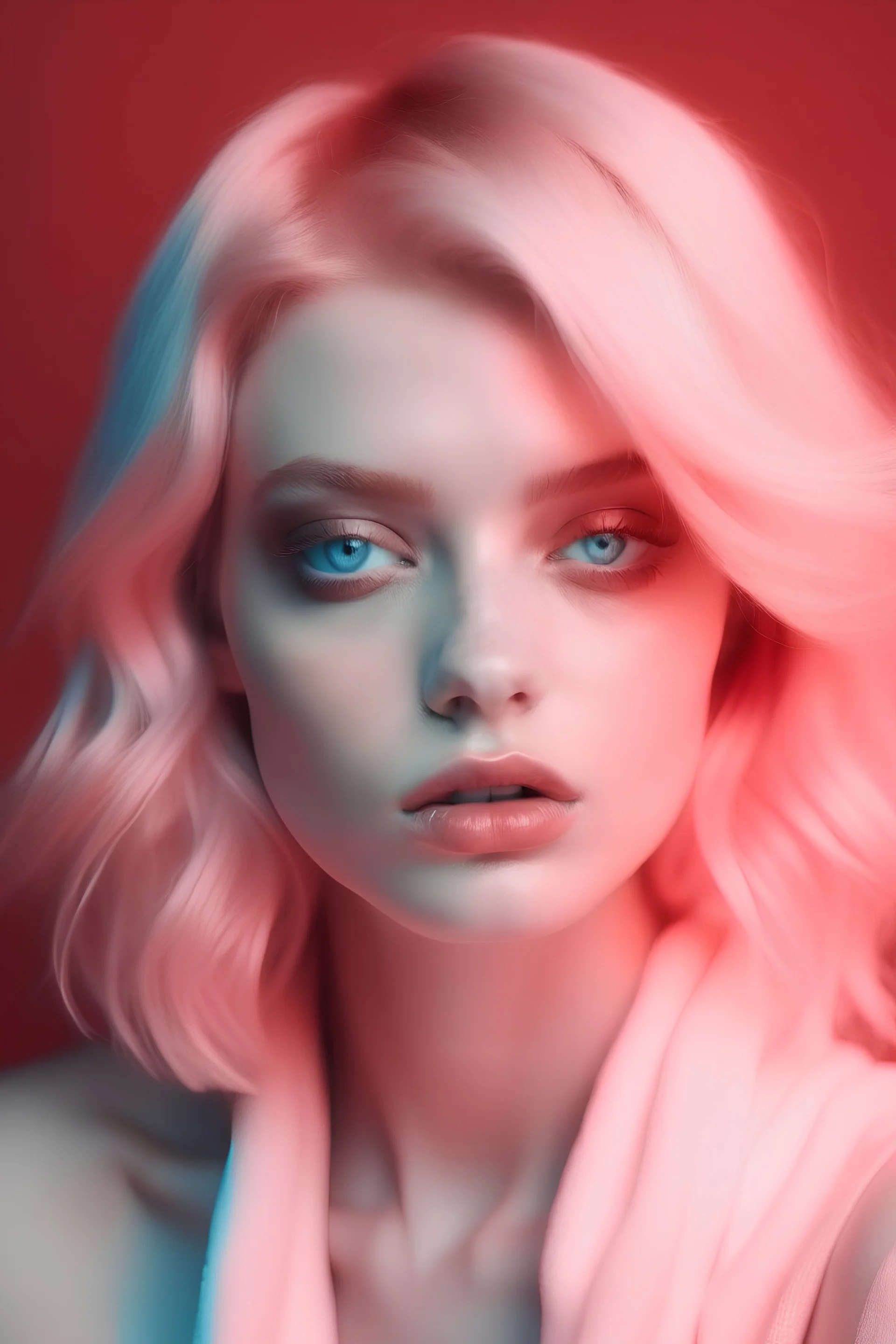 infra red style pastel colours face