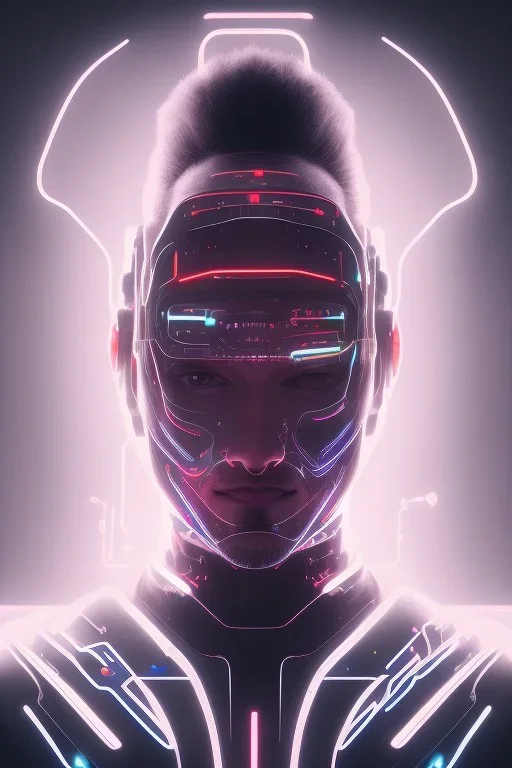 cyberpunk, head, men, portrai, tron