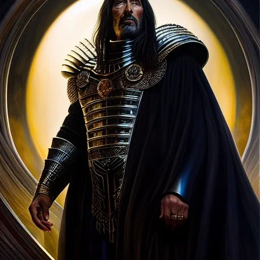 Ultra detailed fullbody Portrait in oil on canvas of The Redeemer Villain with Armor, extremely detailed digital painting, extremely detailed face,crystal clear Big Glowing eyes, mystical colors ,perfectly centered image, perfect composition, rim light, beautiful lighting, 8k, stunning scene, raytracing, anatomically correct, in the style of robert e howard and Ken Kelley and Ohrai Noriyoshi and Simon Bisley and tomzj1