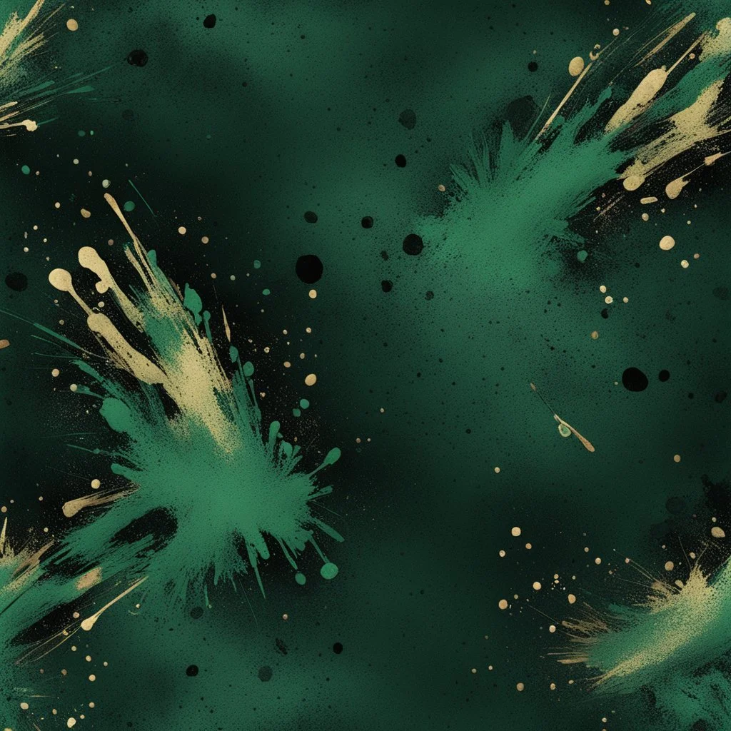 Hyper Realistic brush-splatter-pattern-texture with dark-green-&-black background