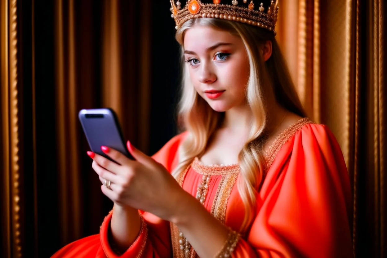 a woman princess on a smartphone