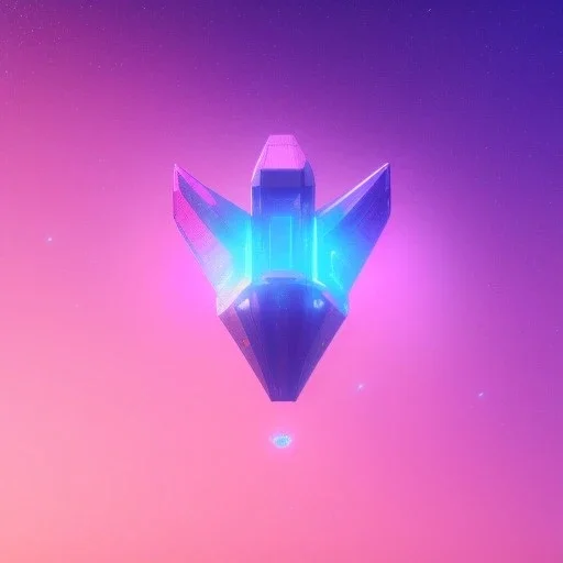 a crystalised blue pink spaceship, gold, diamonds, lightbeams, cosmic background, atmospheric, realistic, unreal engine, 8k. Cinematic lighting, octane render.