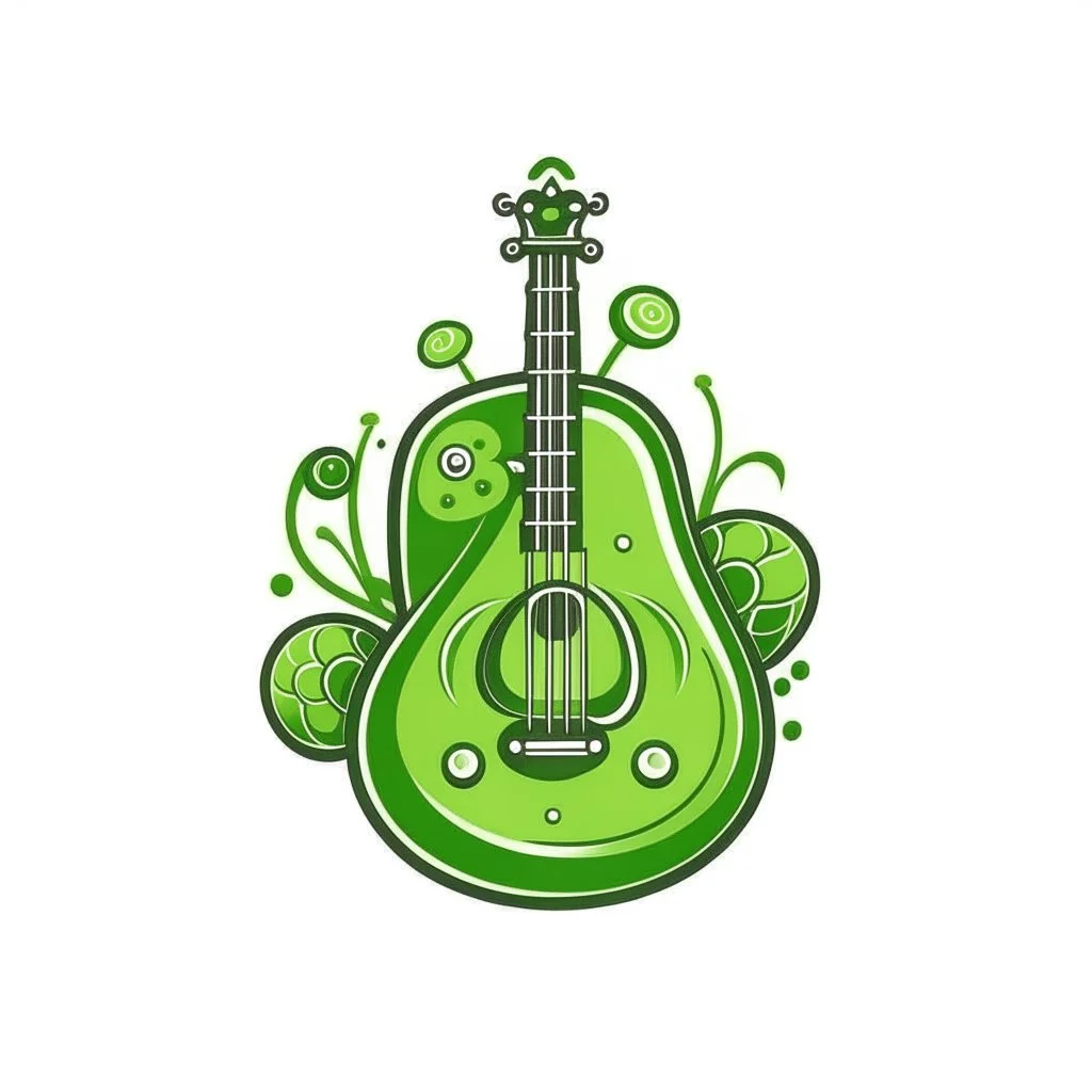 a logo for a team named after cucumber and a musical instrument