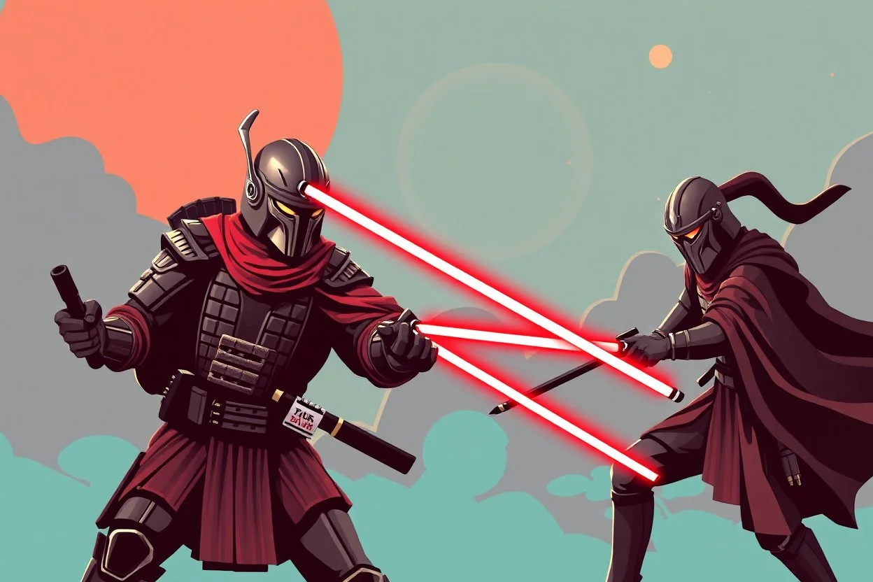 pop art pixels 1000 images robot jedi samurai warrior