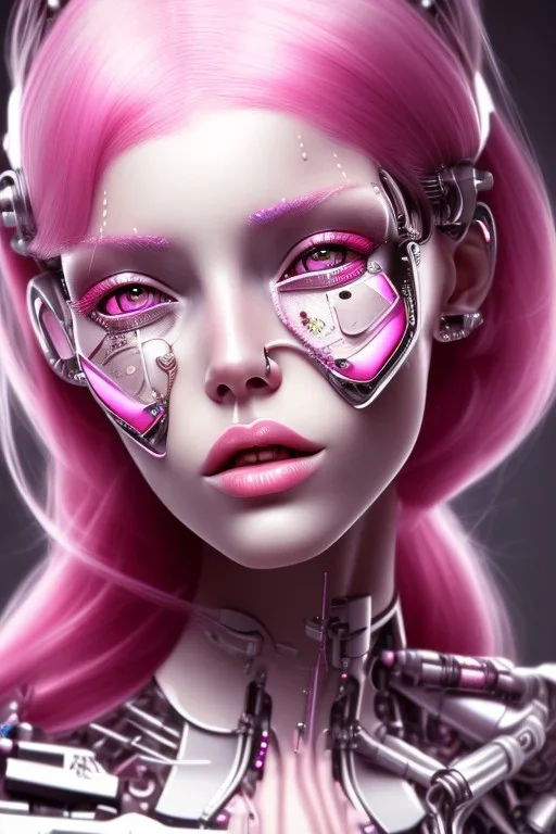 cyborg, pink hair, sexy, perfekt, real, dream