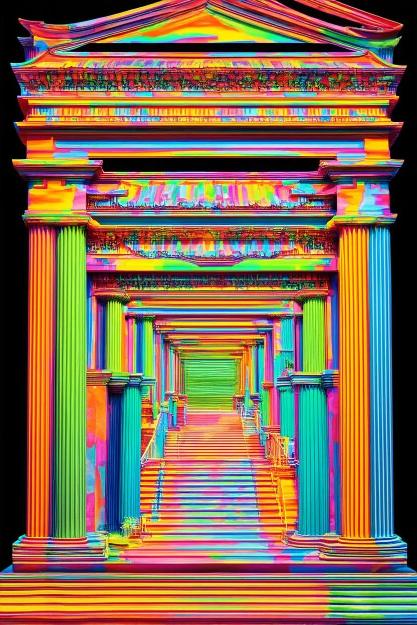 Words are architecture that shape the temple through which your essence is received; Lowbrow post-modern art with a technicolor color palette