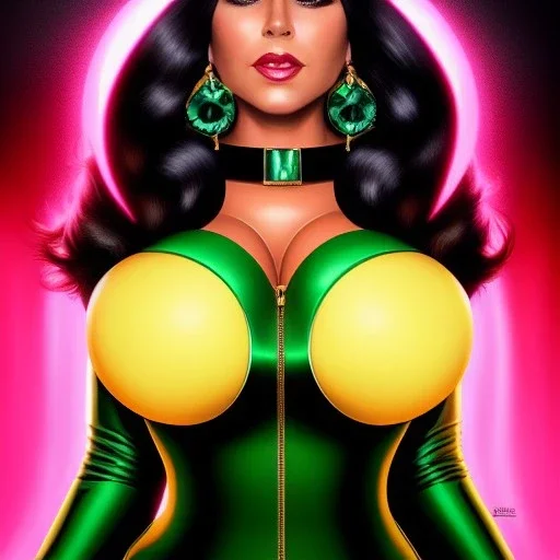 ultra detailed fullbody portrait of Lana Kane, wearing skintight Black costume, extremely detailed digital painting, intrincate, extremely detailed smiling face,crystal clear Big Green eyes, in the style of Adam Hughes , mystical colors , perfectly centered image, perfect composition, rim light, beautiful lighting,8k, stunning scene, raytracing