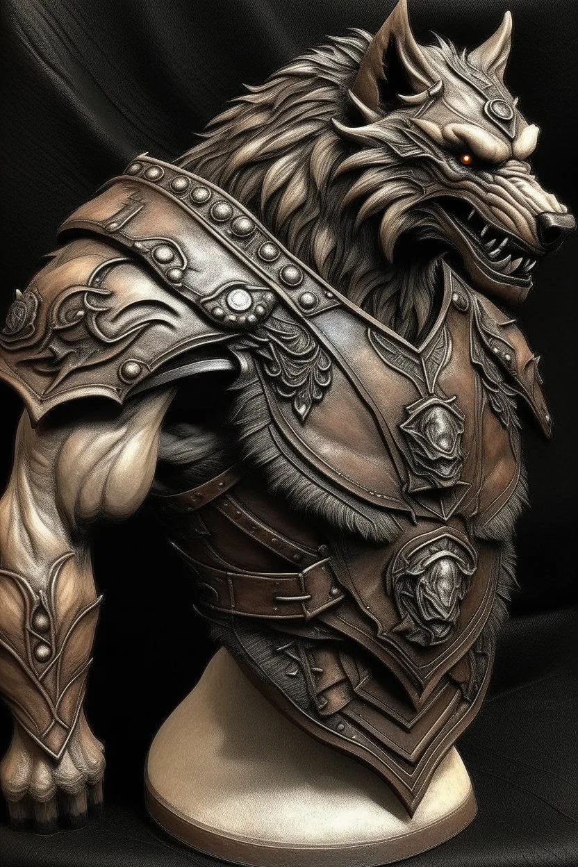 werewolf warrior leather shoulder pad