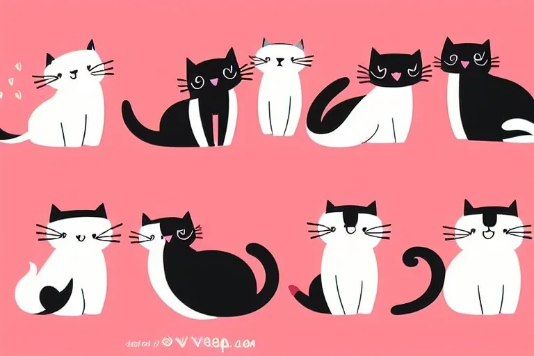 cute cat isolated illustrations