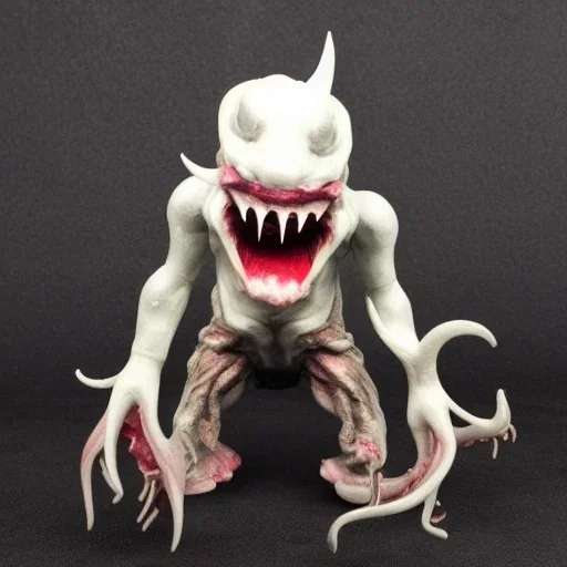 Skin changer monster with bat face and white skin and tentacles