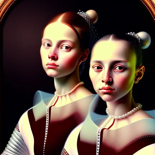 portrait of two girls Diego Velazquez style