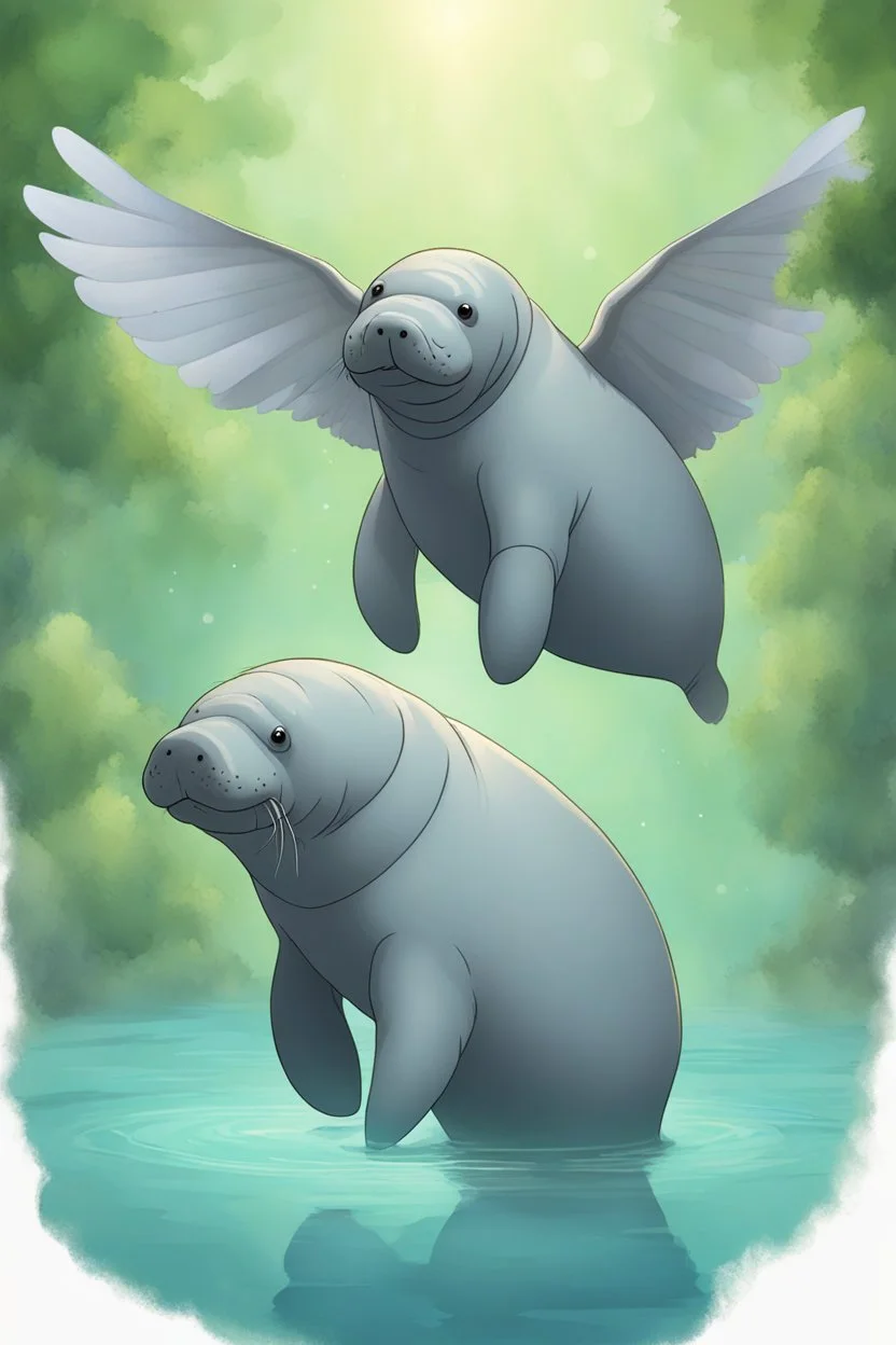 a manatee with wings