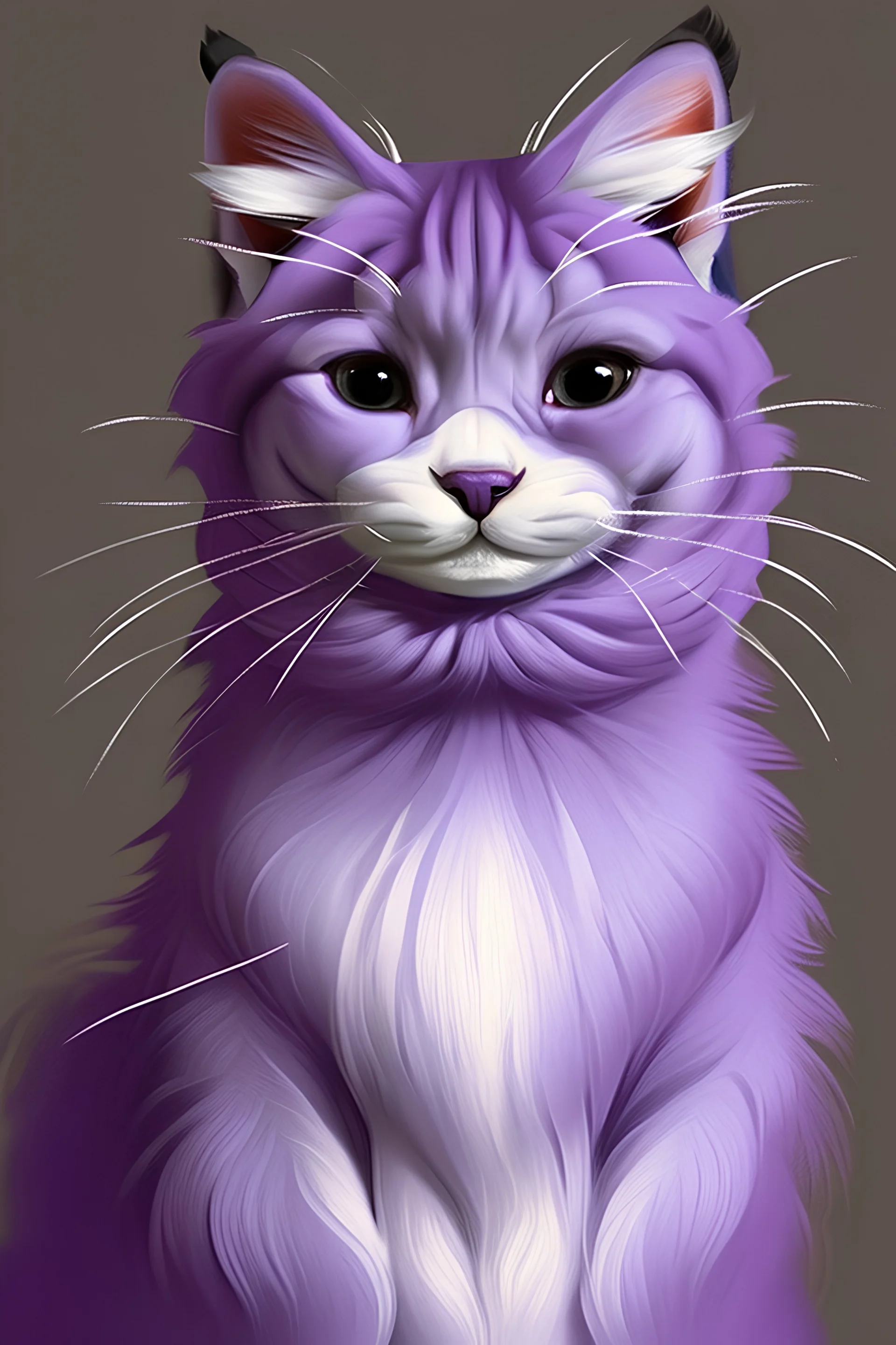 Purple cat, with a lot of fur