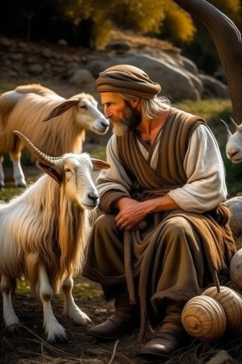 راعي ومعهو كلب وعنز