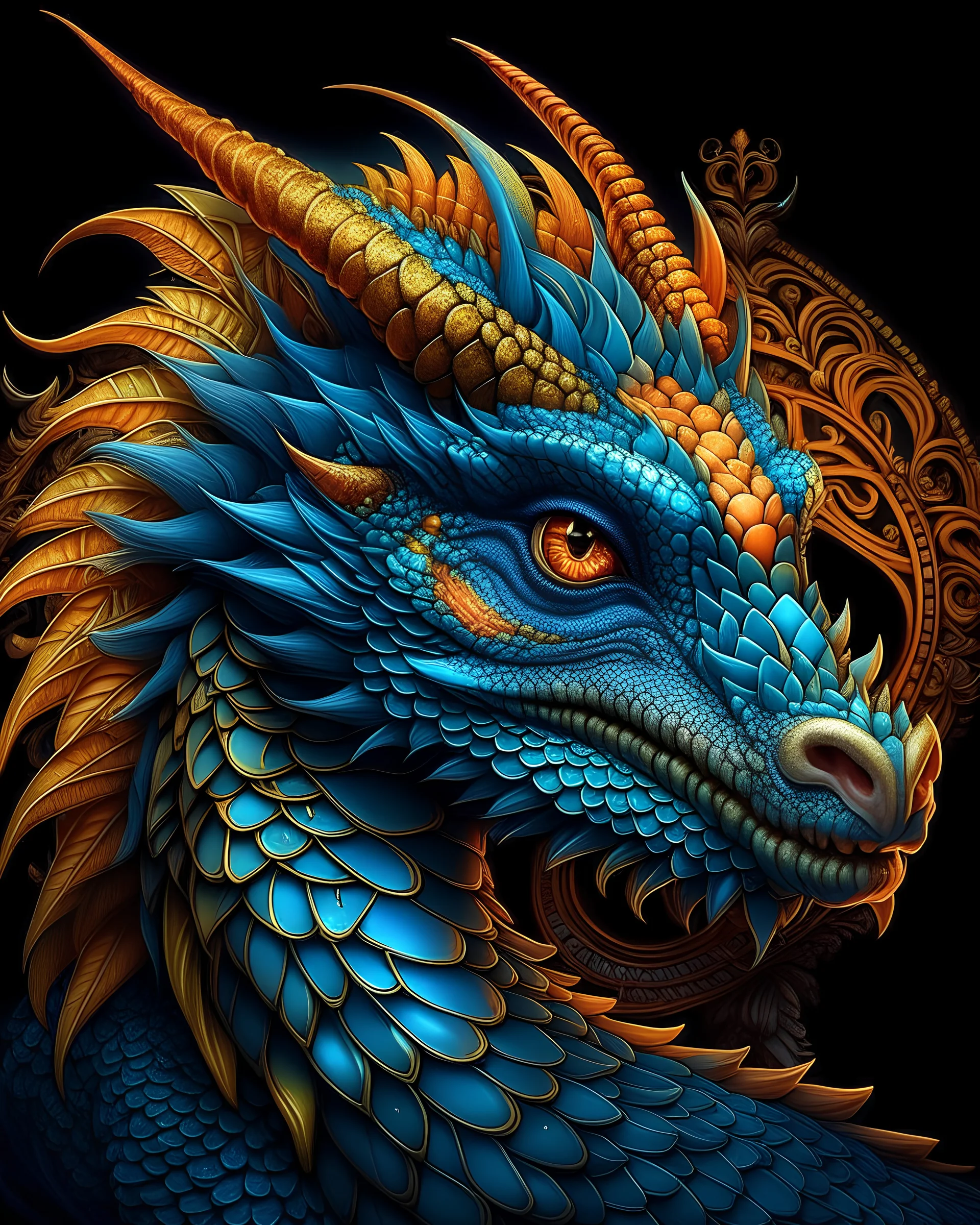 Cute handsome regal dragon for coloring book cover. black line illustration, Trending on Artstation. Black scales. lighting, epic, 8k, highly detailed, centered, symmetry, painted, intricate, volumetric lighting, beautiful, rich deep colors masterpiece, sharp focus, ultra detailed, in the style of dan mumford and marc simonetti, astrophotography in centre, color will be pink, red, magenta, blue, purple