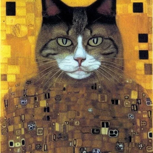 Portrait of an evil cat by klimt