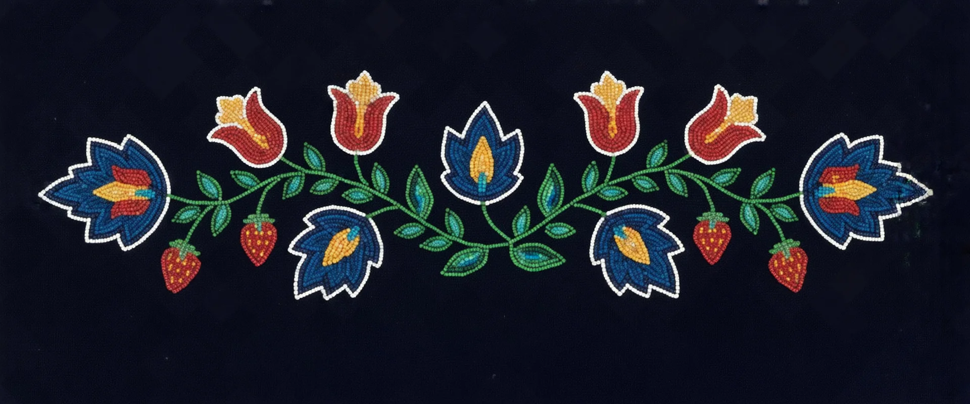 beaded flowers and leaves