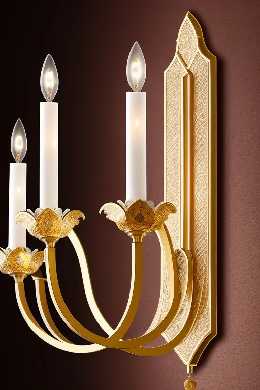 antique wall sconce with burning candle, close up photography, wood, on white background, ultra detailed, geometric details, in the style Medieval , Canon EOS, 35mm lens, 8k, photorealistic, --ar 2:3