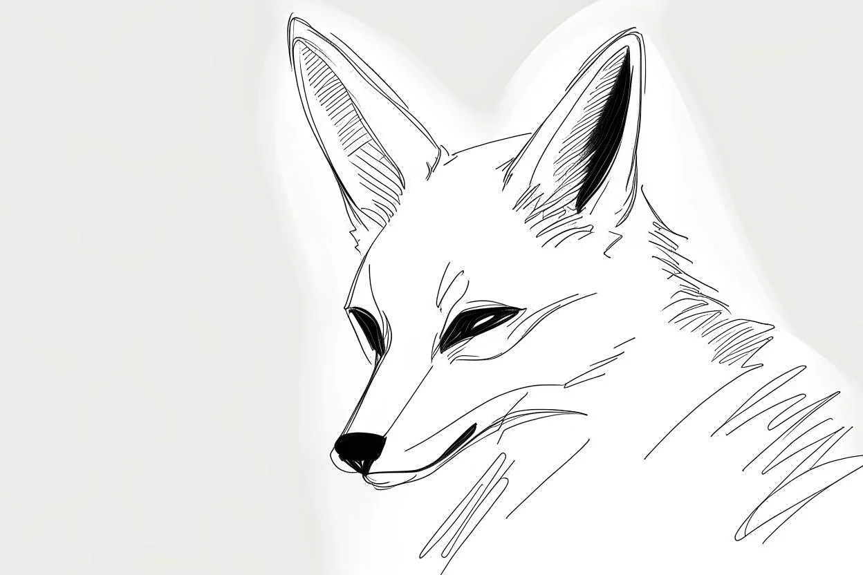 faint sketch of a fox’s head