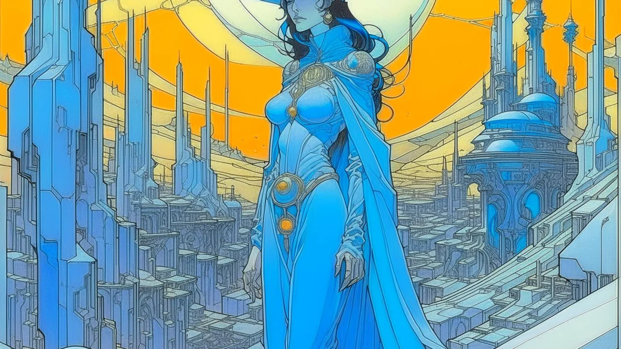 the heroine of the crystal kingdom, Moebius style