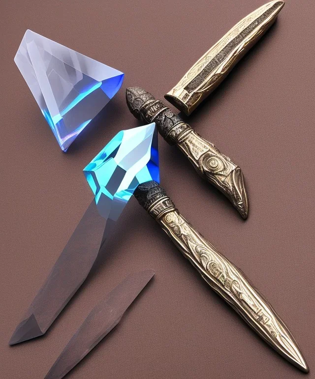 healing quartz crystal shaped as dagger