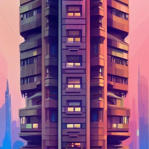 Artdeco german Architecture building brick building with futuristic glass materials building +detailed facades+highly detailed++ Book illustration by Gediminas Pranckevičius, Jean Baptiste Monge, Brian Kesinger, Anton fadeev, strong lines, high contrast vibrant colors, 16k resolution, trending on behance""