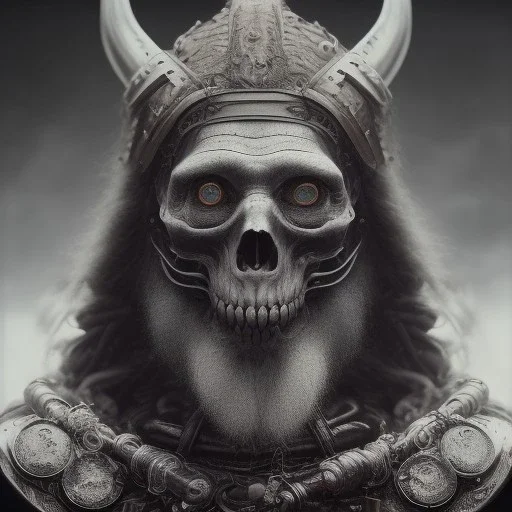 A viking with muscles and sharp blaids, hr giger, scary, steam punk, realistic, made in octane, cinematic, ultra-realistic, extremely detailed octane rendering, 8K, VRAY Super Real ar 2:3, dof photorealistic futuristic 50mm lens hard lighting dark gray tintype photograph, realistic lighting, sepia color