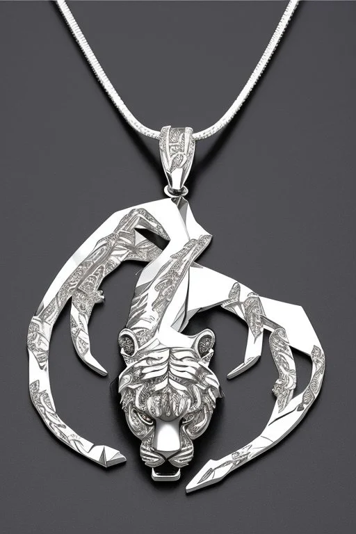 White gold tiger necklace