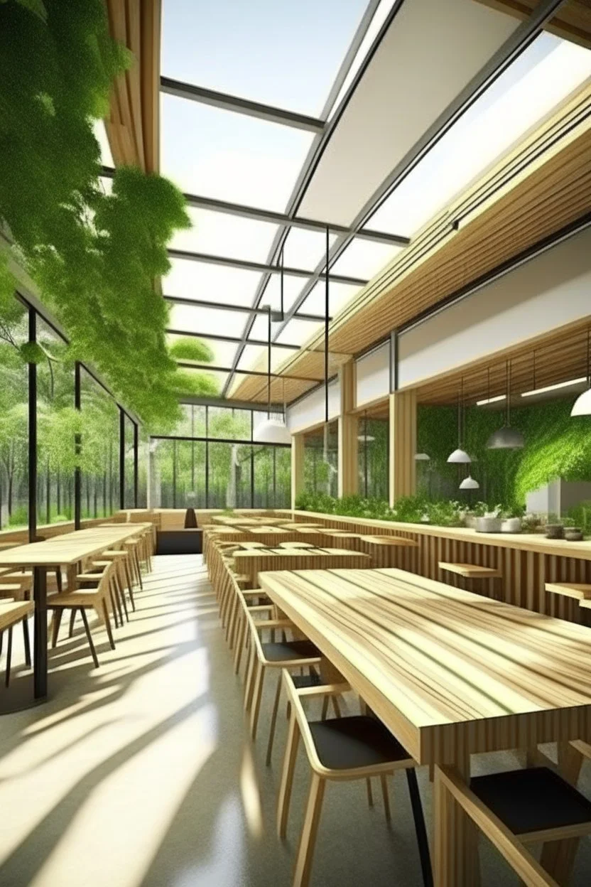 modern canteen designs with nature