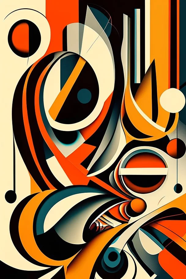 Abstract design in the style of Wassily Kandin...