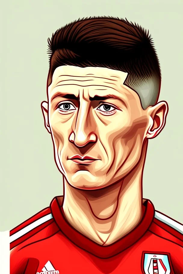 Robert Lewandowski Polish soccer player ,cartoon 2d