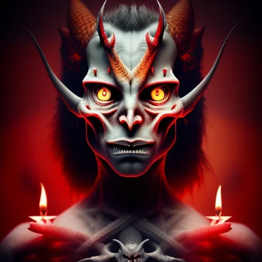 devil satanic ritual portrai, photo, real, face, high detail, render