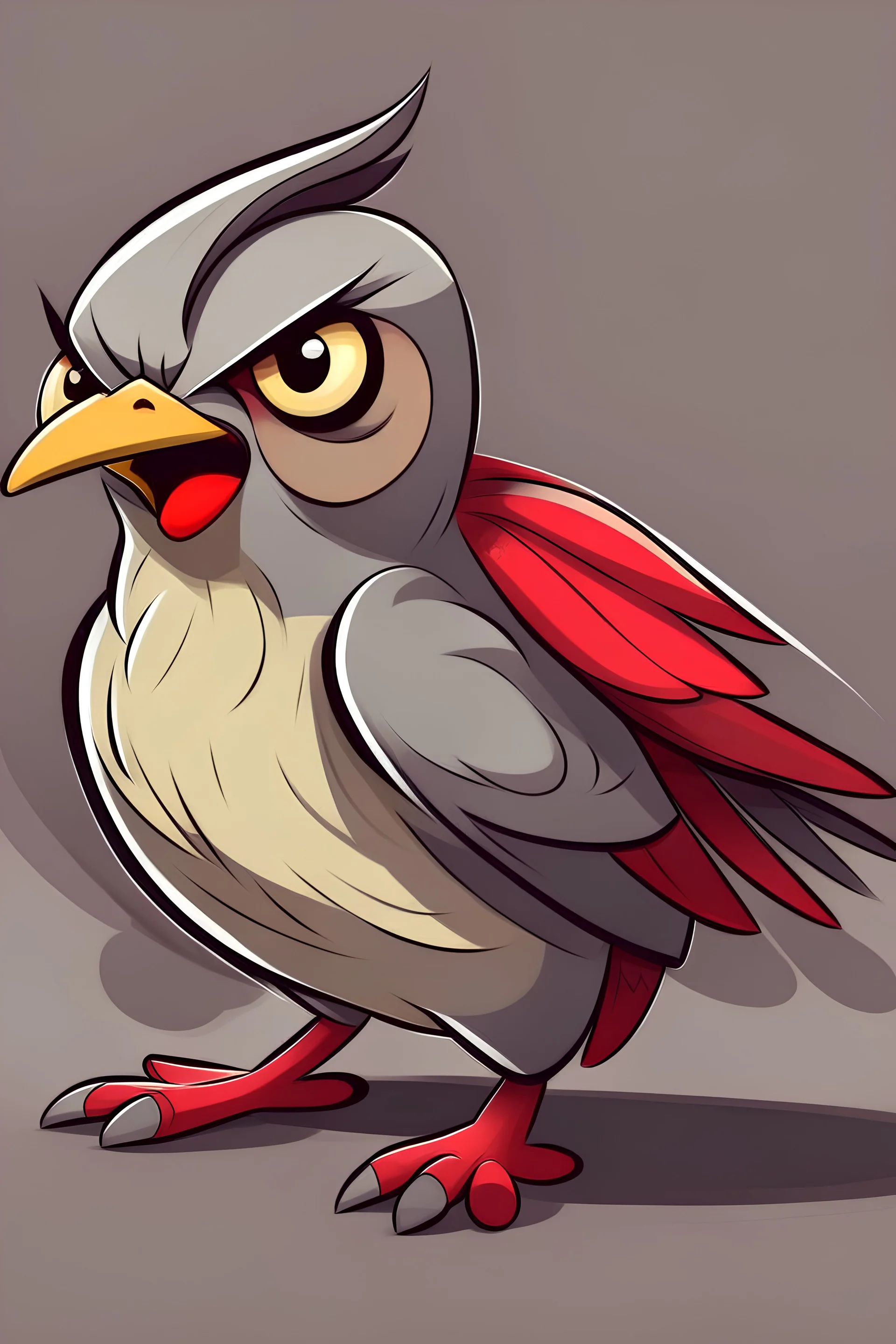 create an image of angry pidgeons