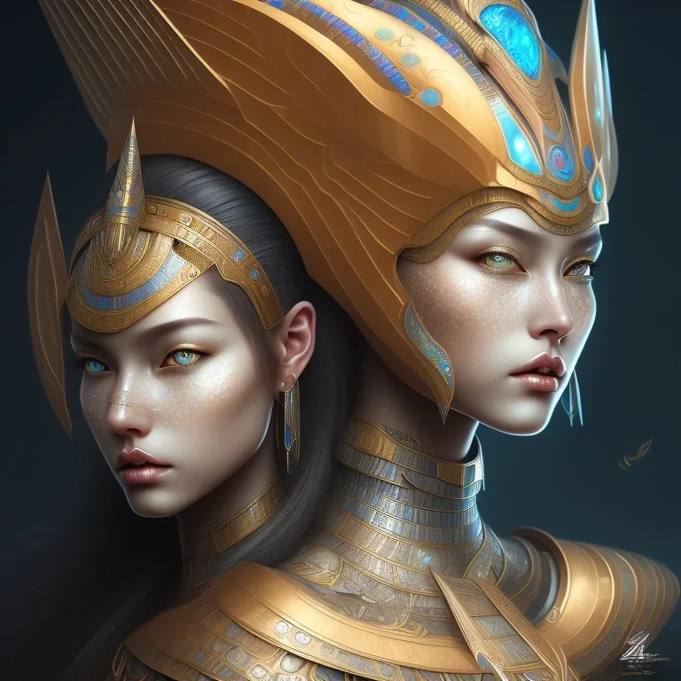 sango fantasy, fantasy magic, intricate, sharp focus, illustration, highly detailed, digital painting, concept art, matte, masterpiece head sexy Asian beauty black hair space lady silver tiger head Egyptian princess pyramid