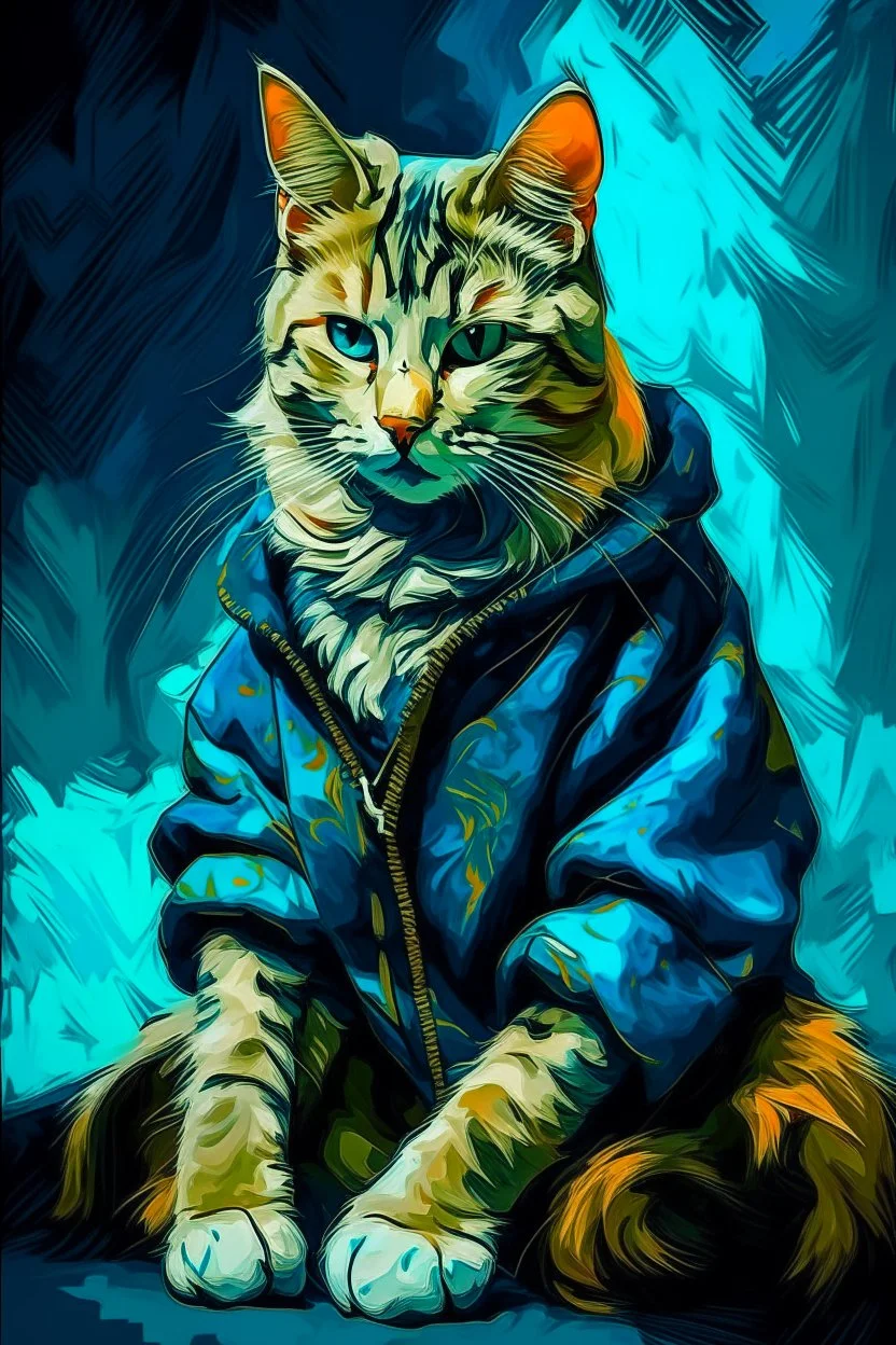 Kedi portesi, Van Gogh tarzında