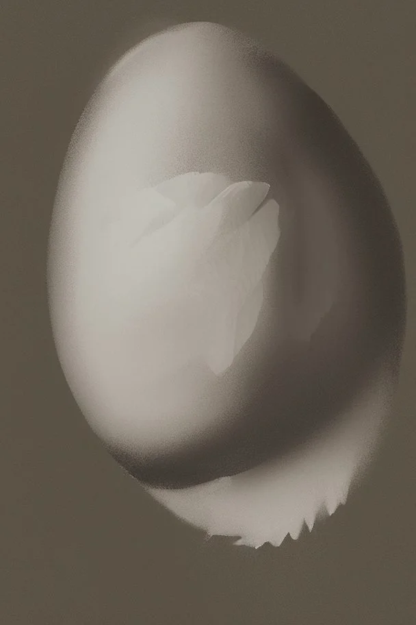 an egg with a wing