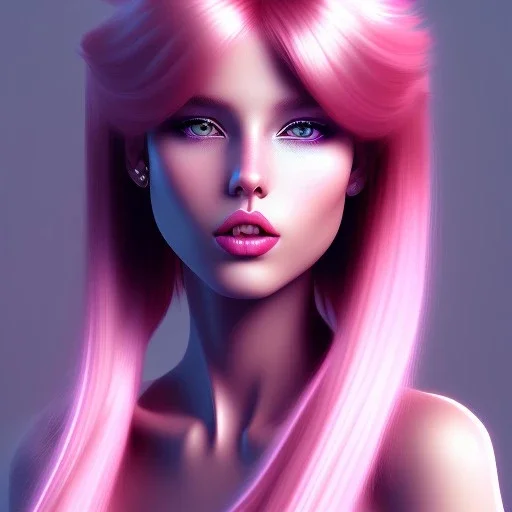 Girl with pink scene hair