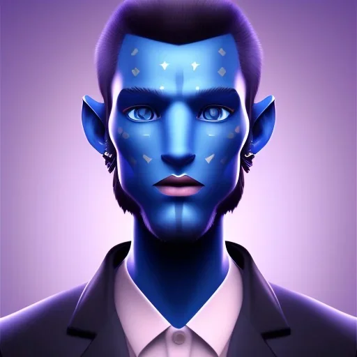 Man Blue Wearing make up avatar pandora