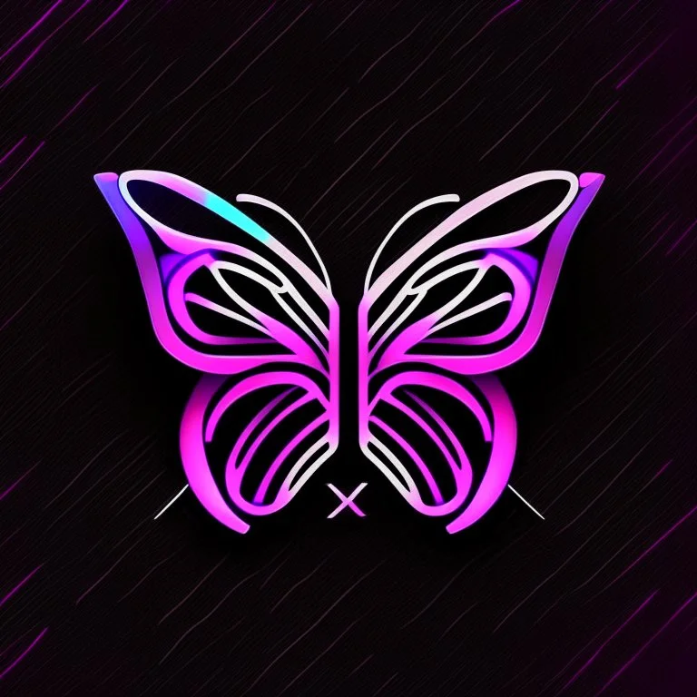 symetry!!, butterfly!!, logo, NFT, colorful, cyberpunk, neon punk, curves, lines, simple, gradient, creative