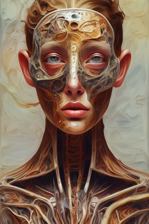 an abstract painting , by lucian freud, rust, mixed media, textured, anatomically correct, beautiful woman perfect face,super hero mask, sharp focus, highly detailed