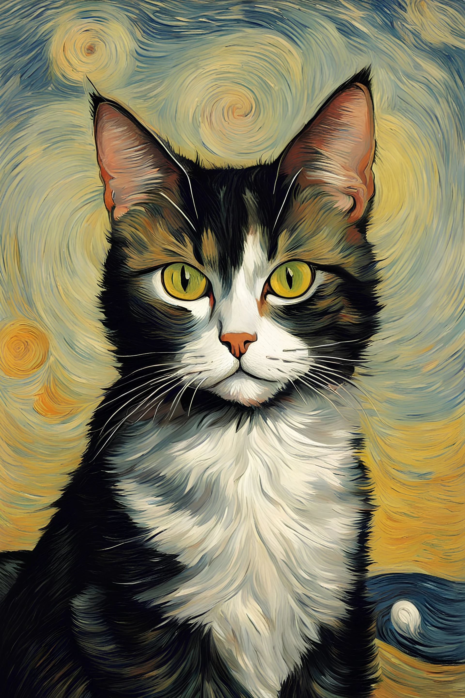 Portrait of a cat by Van Gogh