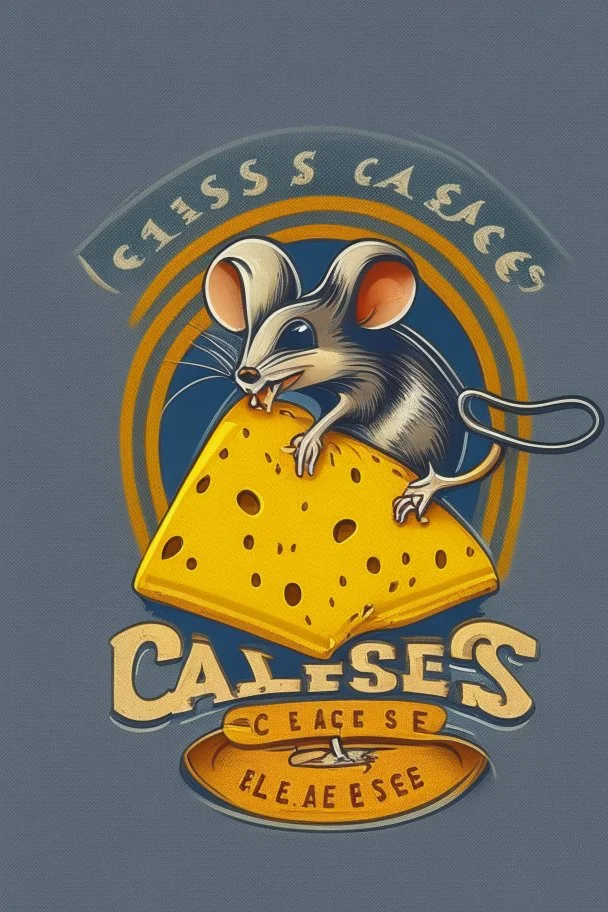 Mouse stealing cheese logo design